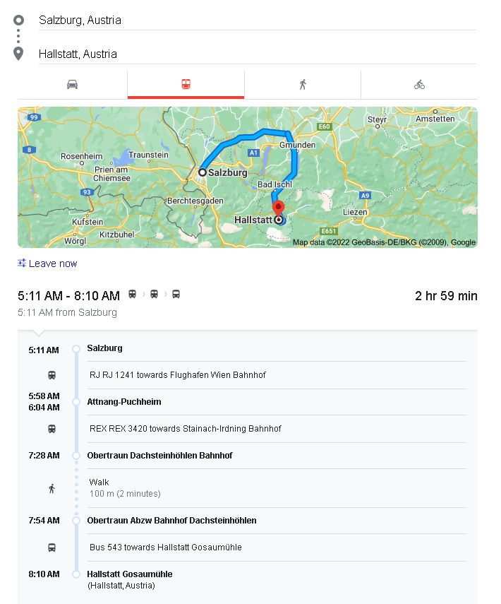 How to get Hallstatt from Salzburg by bus?